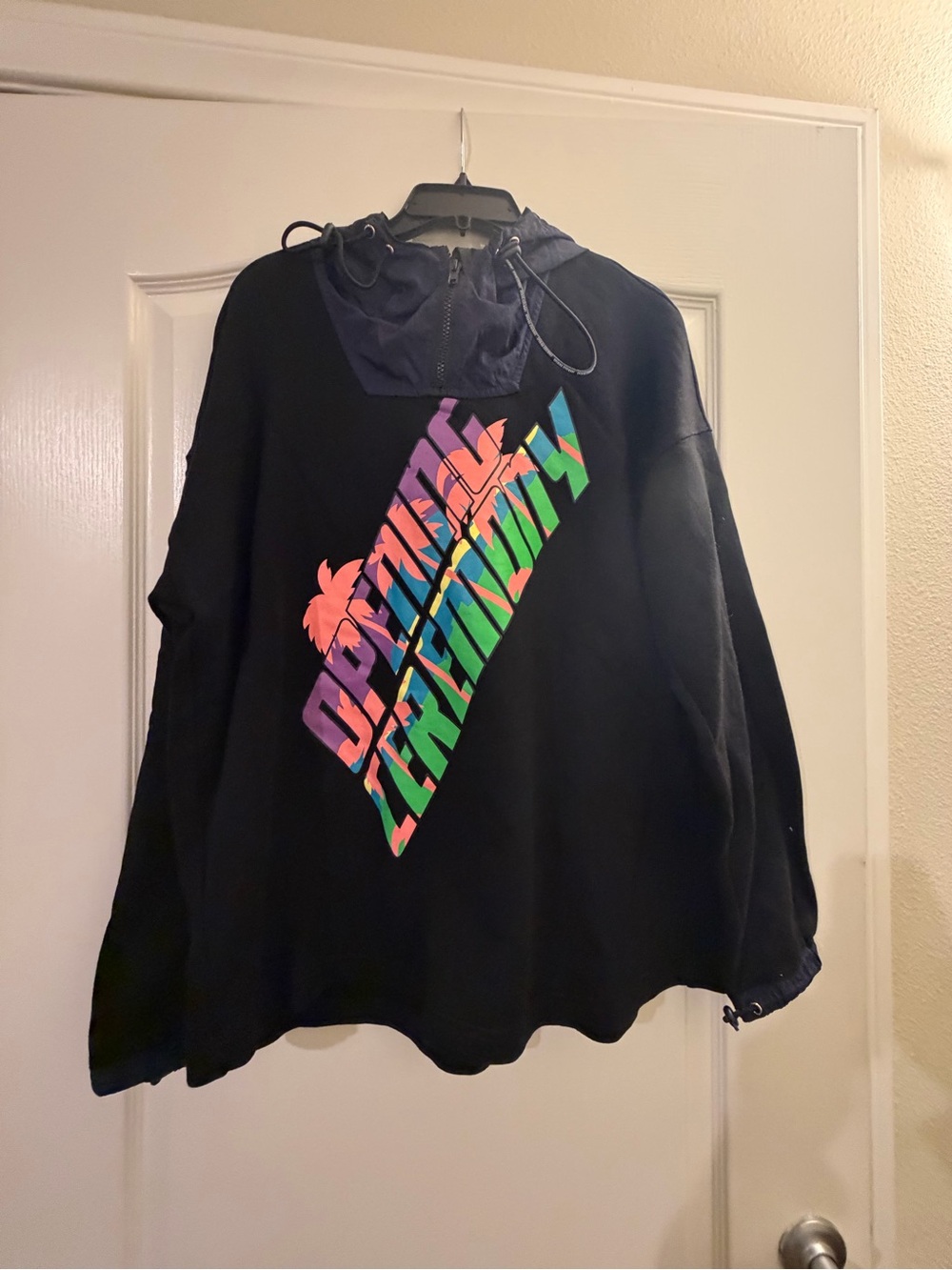 Opening Ceremony Pullover Hoodie with Neon Graphic